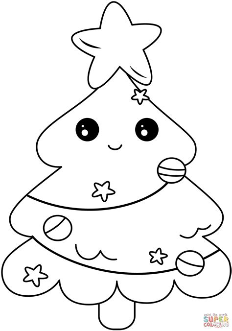 dibujos de navidad kawai para colorear